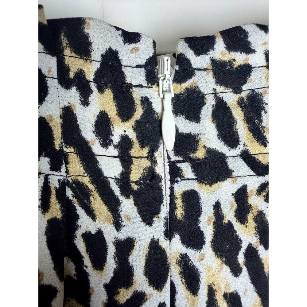 J. Crew Leopard Print Pleated Lined Midi Skirt Office Career Women's Size 12 - Picture 9 of 10
